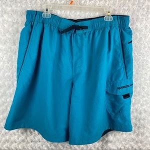 Speedo Swim Trunks Cargo Pocket Blue Size XL